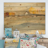 Orange Brown Farm House - Modern Farmhouse Print on Natural Pine Wood - 20x15