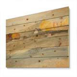 Orange Brown Farm House - Modern Farmhouse Print on Natural Pine Wood - 20x15