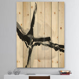 Abstract Neutral I - Mid-Century Modern Print on Natural Pine Wood