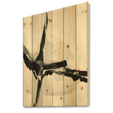 Abstract Neutral I - Mid-Century Modern Print on Natural Pine Wood
