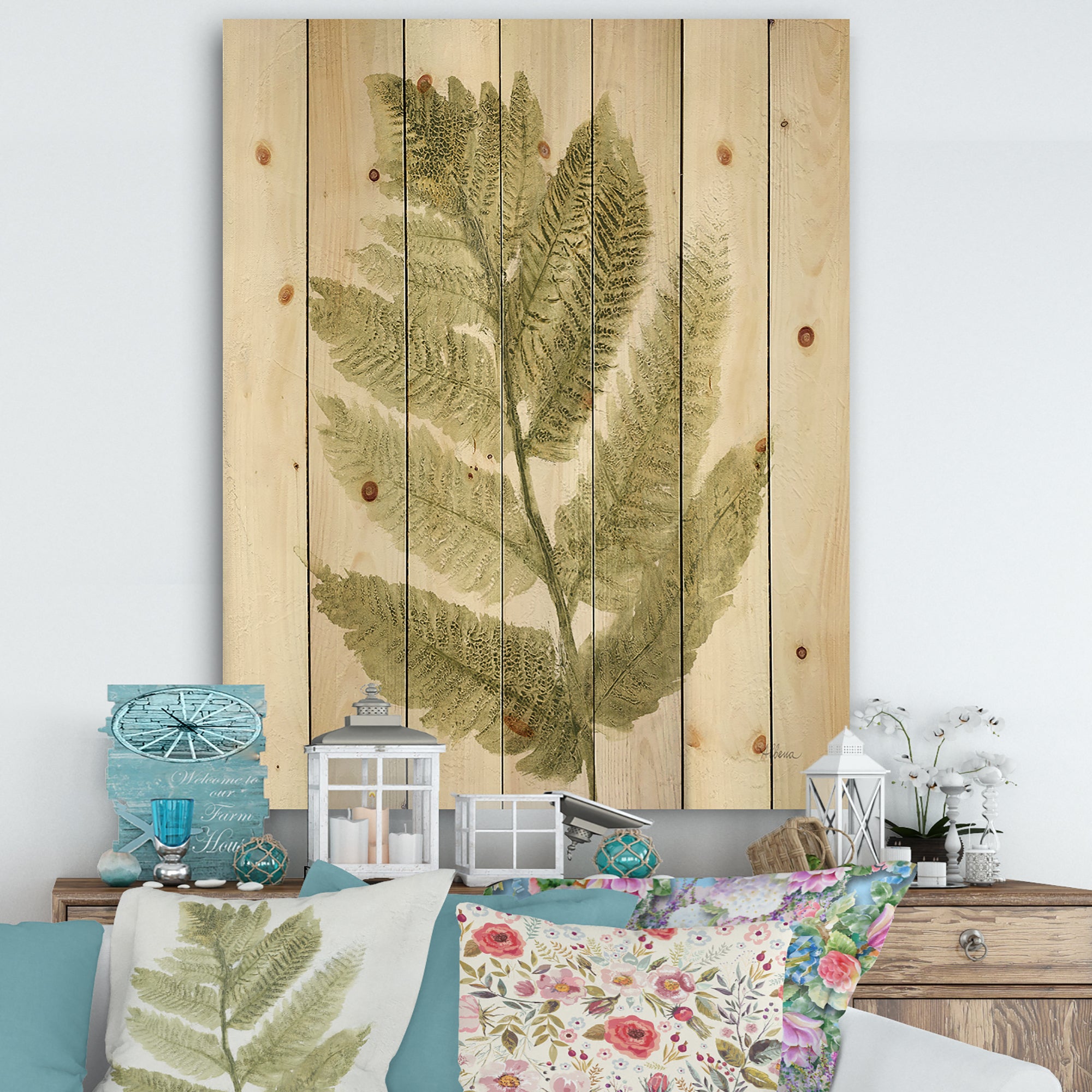 Simple Forest IV - Farmhouse Print on Natural Pine Wood - 15x20