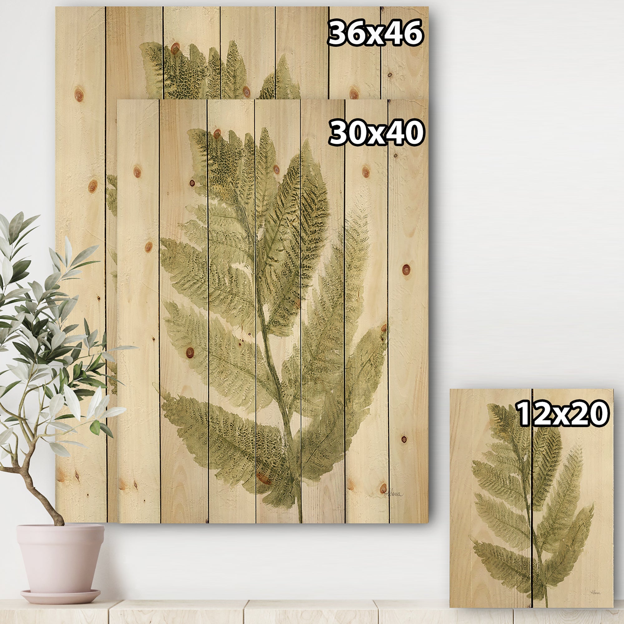 Simple Forest IV - Farmhouse Print on Natural Pine Wood - 15x20