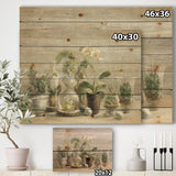 Composition of Orchids - Traditional Print on Natural Pine Wood - 20x15