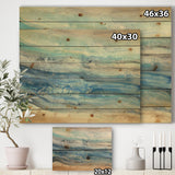 Ocean Mineral Waves - Nautical & Coastal Print on Natural Pine Wood - 20x15