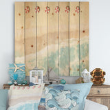 Sky Seaview I - Nautical & Coastal Print on Natural Pine Wood - 16x16