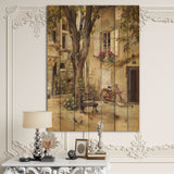 Provence French Village I - French Country Print on Natural Pine Wood - 15x20