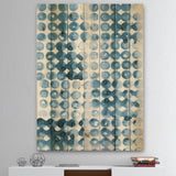 Indigo watercolor geometrical II  - Contemporary Print on Natural Pine Wood - 15x20
