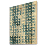 Indigo watercolor geometrical II  - Contemporary Print on Natural Pine Wood - 15x20