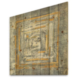Gold Glam on Grey Tapestry II - Transitional Print on Natural Pine Wood - 16x16