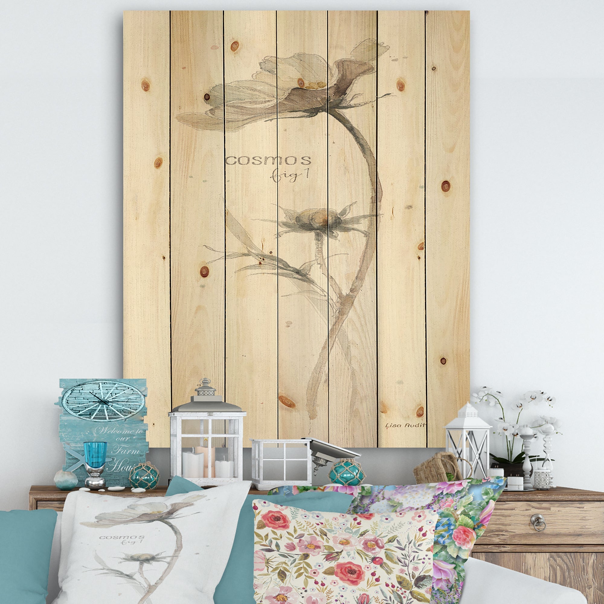A Country Weekend VII No Border - Traditional Print on Natural Pine Wood