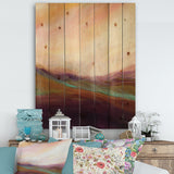 Abstract Desert Dunes Watercolor Orange Yellow - Cottage Print on Natural Pine Wood