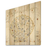 Coastal Floral Blossoms I Neutral - Nautical & Coastal Print on Natural Pine Wood - 16x16
