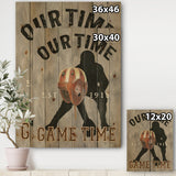 football Game Day I - Vintage Sport Print on Natural Pine Wood - 15x20