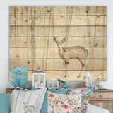 A Woodland Walk into the Forest I - Modern Farmhouse Print on Natural Pine Wood