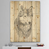 Wolf Wild and Beautiful III - Wildlife Animal Print on Natural Pine Wood - 15x20