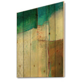 Abstract Impression of Watercolour Blue and Yellow - Traditional Print on Natural Pine Wood