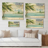 Palm Beach Resort At Dawn I - Nautical & Coastal Print on Natural Pine Wood