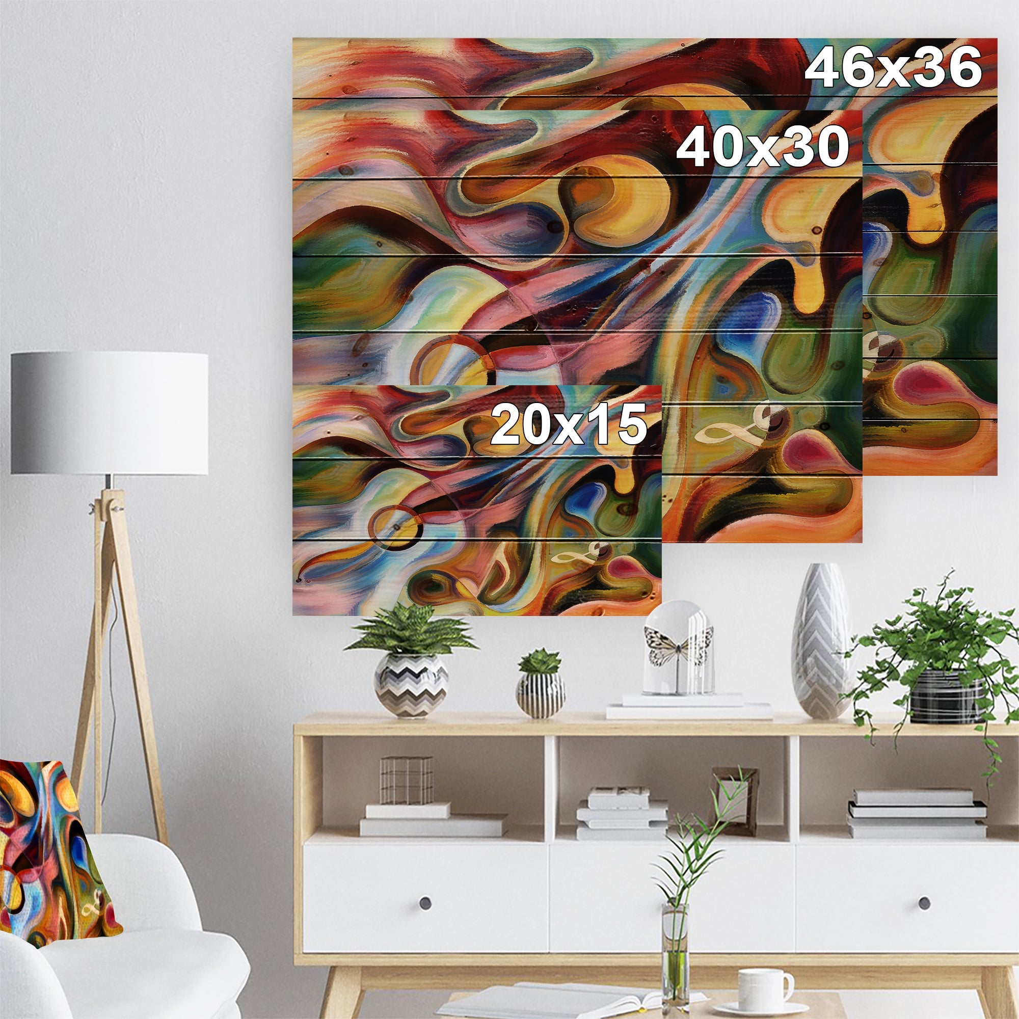 Music beyond the Frames - Music Print on Natural Pine Wood