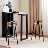 Pink And Black Cat Pattern For Nursery - Upholstered Animal Print Bar Stool