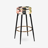 Pink And Black Cat Pattern For Nursery - Upholstered Animal Print Bar Stool