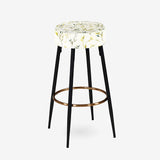 Zen Leaves - Upholstered Plants Bar Stool - Bohemian Bar Stool