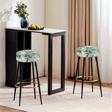 Bamboo Tranquility Tropical Pattern - Upholstered Tropical Bar Stool