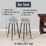 Bamboo Tranquility Tropical Pattern - Upholstered Tropical Bar Stool