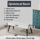 Mango Bloom Tropical Pattern - Upholstered Beachy Bench