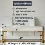 Mango Bloom Tropical Pattern - Upholstered Beachy Bench