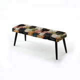 Pink And Black Cat Pattern For Nursery - Upholstered Classic Bench