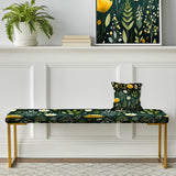 Botanical Bliss Boho Pattern - Upholstered Bohemian Bench