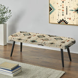 Tribal Nomad Boho Pattern - Upholstered Bohemian Bench