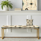 Tribal Nomad Boho Pattern - Upholstered Bohemian Bench
