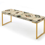 Tribal Nomad Boho Pattern - Upholstered Bohemian Bench