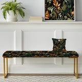 Rustic Wilderness Cottage Charm - Upholstered Cottage Bench