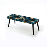 Futuristic Stealth Black And Blue" Upholstered Abstract Bench - Modern Bench