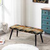 Goldern Gilded Chevron Reverie - Upholstered Eclectic Modern Bench