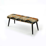Goldern Gilded Chevron Reverie - Upholstered Eclectic Modern Bench