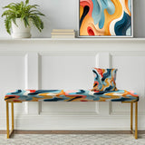 Modern Colorful Eclectic Verve - Upholstered Bohemian Bench
