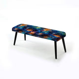 Celestial Dreams Geometric" Upholstered Geometric Bench - Modern Bench