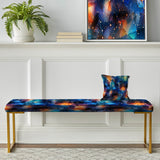 Celestial Dreams Geometric" Upholstered Geometric Bench - Modern Bench