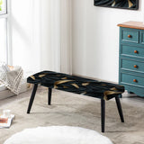 Glamour Noir And Gold Harmony - Upholstered Modern Bench