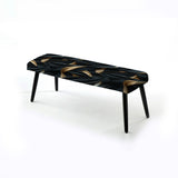 Glamour Noir And Gold Harmony - Upholstered Modern Bench