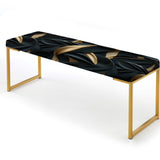 Glamour Noir And Gold Harmony - Upholstered Modern Bench