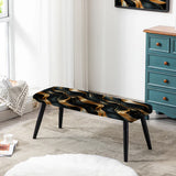 Midnight Charm Gold And Black - Upholstered Modern Bench