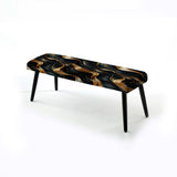 Midnight Charm Gold And Black - Upholstered Modern Bench