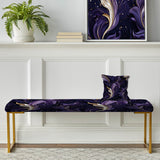 Deep Purple Wave Majesty Glam - Upholstered Glam Bench