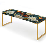 Zen Oasis Of Calm Mediation" Upholstered Floral Bench - Bohemian Bench