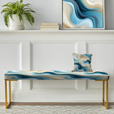 Coastal Harmony - Upholstered Beachy Bench