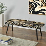 Mocha Zebra Stripes Striped Pattern - Upholstered Modern Bench